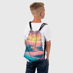 Рюкзак-мешок Извилистая река закат природа, цвет: 3D-принт — фото 2