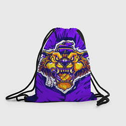 Рюкзак-мешок Граффити Лев фиолетовый, цвет: 3D-принт