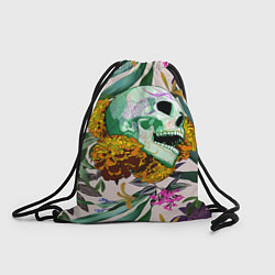 Рюкзак-мешок Череп в цветах, цвет: 3D-принт