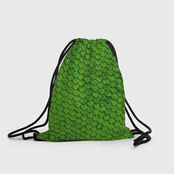 Рюкзак-мешок Зелёная чешуя, цвет: 3D-принт