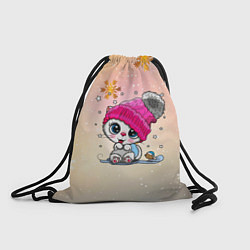 Рюкзак-мешок Новогодний кот, цвет: 3D-принт