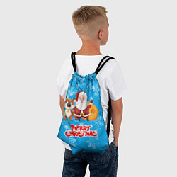 Рюкзак-мешок САНТА С ОЛЕНЕМ, цвет: 3D-принт — фото 2
