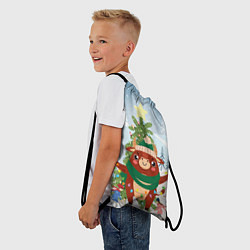 Рюкзак-мешок Бык с гирляндой, цвет: 3D-принт — фото 2