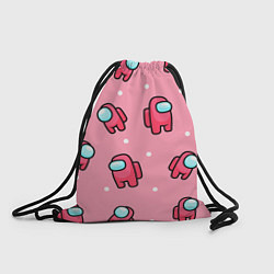 Рюкзак-мешок Among Us - Розовый цвет, цвет: 3D-принт