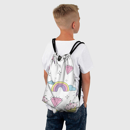 Мешок для обуви Кавайный розовый узор / 3D-принт – фото 4