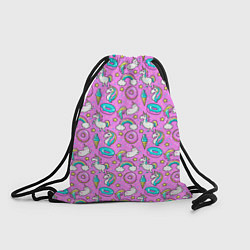 Рюкзак-мешок Единороги и пончики, цвет: 3D-принт