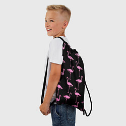 Рюкзак-мешок Фламинго Чёрная, цвет: 3D-принт — фото 2