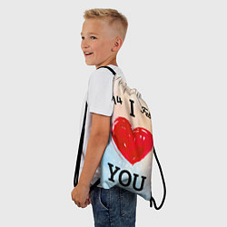 Рюкзак-мешок Love you I, цвет: 3D-принт — фото 2