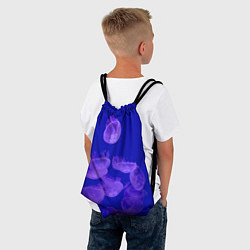 Рюкзак-мешок Медузы в синей глубине, цвет: 3D-принт — фото 2