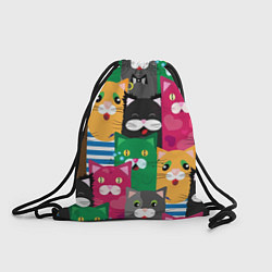 Рюкзак-мешок Удивленные Коты, цвет: 3D-принт
