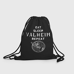 Рюкзак-мешок Eat Sleep Valheim Repeat, цвет: 3D-принт