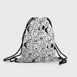 Рюкзак-мешок BTS BT21, цвет: 3D-принт