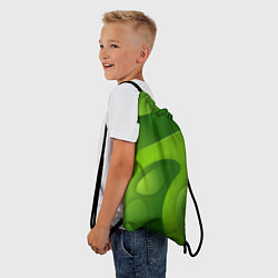 Рюкзак-мешок 3d Green abstract, цвет: 3D-принт — фото 2