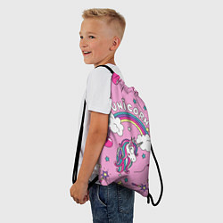 Рюкзак-мешок Единорог Радужный, цвет: 3D-принт — фото 2