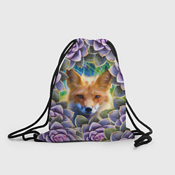 Рюкзак-мешок Лиса среди цветов, цвет: 3D-принт