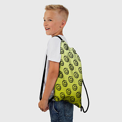 Рюкзак-мешок Узор спиральки на желтом фоне, цвет: 3D-принт — фото 2