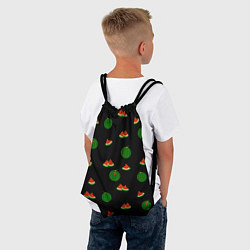 Рюкзак-мешок Арбуз на черном фоне, цвет: 3D-принт — фото 2
