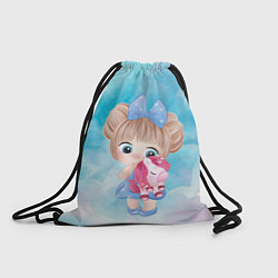 Рюкзак-мешок Девочка и пони, цвет: 3D-принт