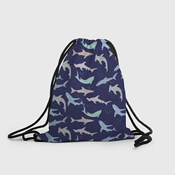 Рюкзак-мешок Акулы разные, цвет: 3D-принт