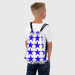 Рюкзак-мешок Синие звёзды на белом фоне, цвет: 3D-принт — фото 2