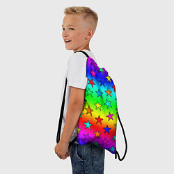 Рюкзак-мешок Радужные звезды, цвет: 3D-принт — фото 2