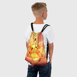 Рюкзак-мешок Пикачу на облачках, цвет: 3D-принт — фото 2