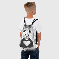 Рюкзак-мешок Панда Любовь Сердце Меланж, цвет: 3D-принт — фото 2