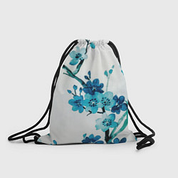 Рюкзак-мешок Голубая сакура, цвет: 3D-принт