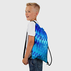 Рюкзак-мешок Синий-голубой абстрактный узор, цвет: 3D-принт — фото 2