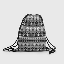 Рюкзак-мешок Черно-белый орнамент, цвет: 3D-принт