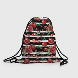Рюкзак-мешок Гранаты и рубины на фоне полос, цвет: 3D-принт