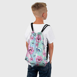 Рюкзак-мешок Акварельные фиалки, цвет: 3D-принт — фото 2