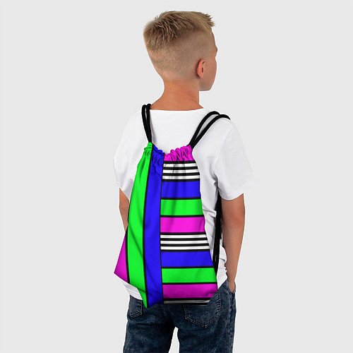 Мешок для обуви Полосатый яркий летний узор / 3D-принт – фото 4