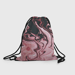 Рюкзак-мешок Розовые Разводы С черными, цвет: 3D-принт