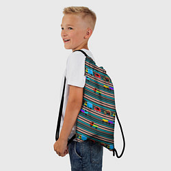 Рюкзак-мешок Детский полосатый узор, цвет: 3D-принт — фото 2