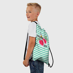 Рюкзак-мешок Цветы и ягоды земляники, цвет: 3D-принт — фото 2