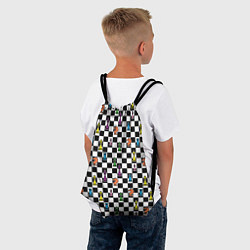 Рюкзак-мешок Яркая шахматная доска, цвет: 3D-принт — фото 2
