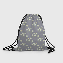Рюкзак-мешок Ромашки на сером паттерн, цвет: 3D-принт