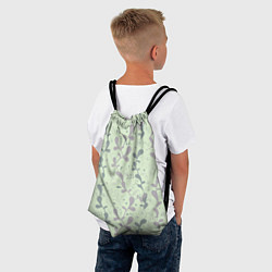 Рюкзак-мешок Растительный зеленый узор, цвет: 3D-принт — фото 2
