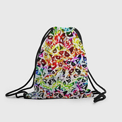 Рюкзак-мешок Веселый узор из грустных котов, цвет: 3D-принт