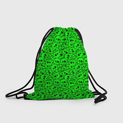 Рюкзак-мешок Черепа на кислотно-зеленом фоне, цвет: 3D-принт