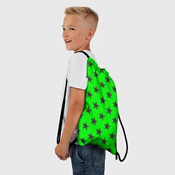 Рюкзак-мешок Звездный фон зеленый, цвет: 3D-принт — фото 2