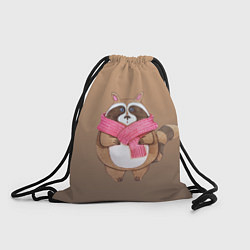 Рюкзак-мешок Акварельный енотик, цвет: 3D-принт