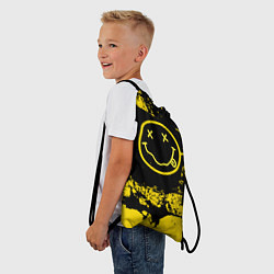Рюкзак-мешок Нирвана Гранж Nirvana Smile, цвет: 3D-принт — фото 2