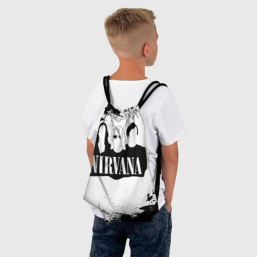 Мешок для обуви Нирвана Рок Группа Гранж ЧБ Nirvana / 3D-принт – фото 4