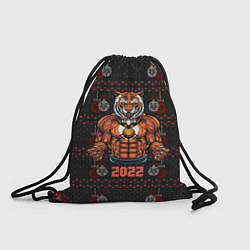 Рюкзак-мешок Новогодний качок-тигр, цвет: 3D-принт