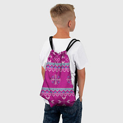 Рюкзак-мешок Свитер со снежинками, цвет: 3D-принт — фото 2