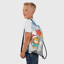 Рюкзак-мешок Новогодний тигренок с шариками, цвет: 3D-принт — фото 2