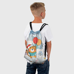 Рюкзак-мешок Новогодний тигренок с шариками, цвет: 3D-принт — фото 2