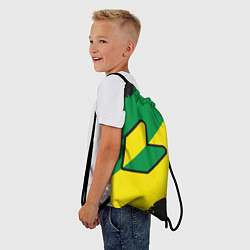 Рюкзак-мешок JDM GREEN YELLOW LOGO, цвет: 3D-принт — фото 2